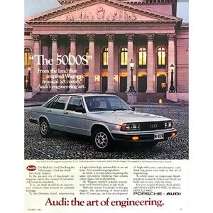 1981 Audi 5000S Sedan photo "It Honors its Cultural Heritage" vintage print ad